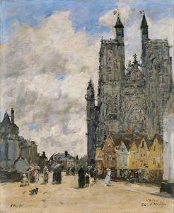 La plaza de la iglesia de Saint Wulfran en Abbeville