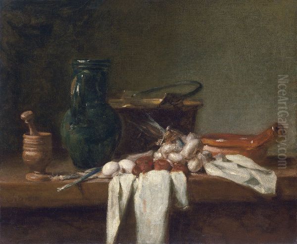 Still Life with Pestle and Mortar, Pitcher and copper Cauldron - view 1