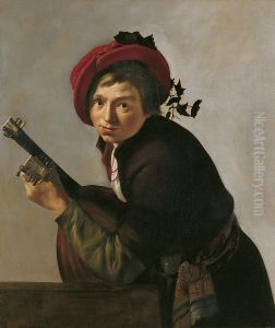 Man playing a theorbo
