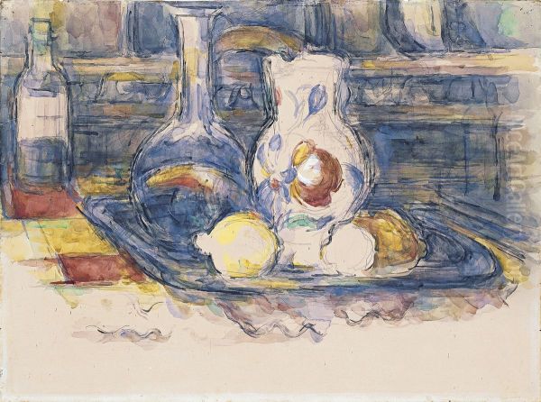 Bouteille, carafe, cruche et citrons - view 1