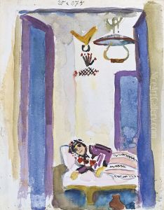 Mujer en un divan by August Macke