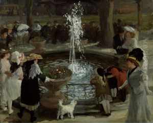 Throbbing Fountain, Madison Square by John Sloan