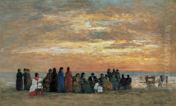Figuras en la playa de TrouvilleEnglish:Figures on the Beach in Trouville - view 1