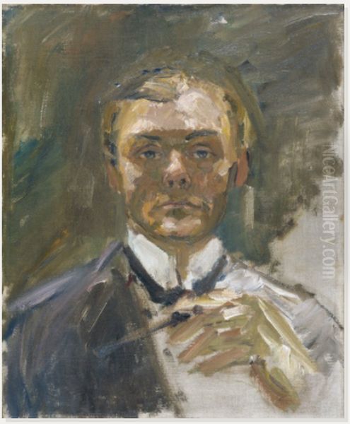 Self-Portrait with Raised Hand - view 1