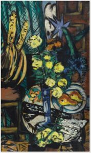 Still life with Yellow Roses by Max Beckmann