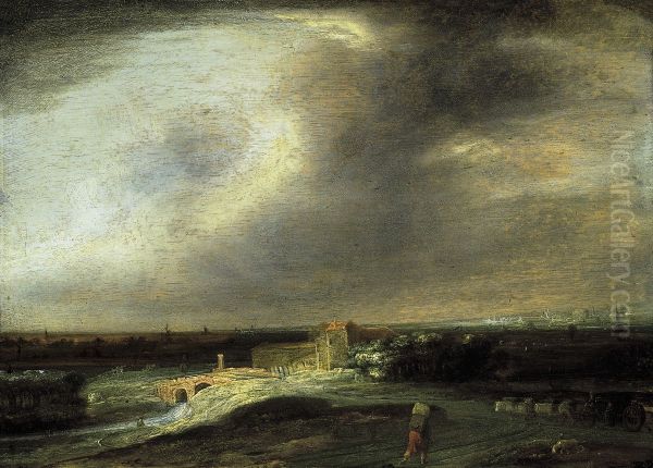 Landscape with a distant town - view 1