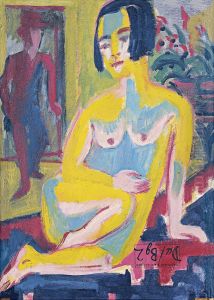 Desnudo femenino sentado. Estudio (reverso) by Ernst Ludwig Kirchner
