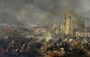 Battle of Viazma on 22 October (3 November) 1812 by Peter von Hess