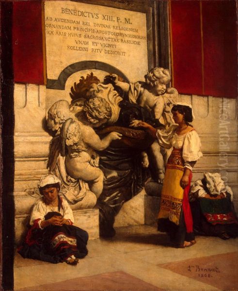 Holy Water Font by St Peter's Basilica in Rome - view 1