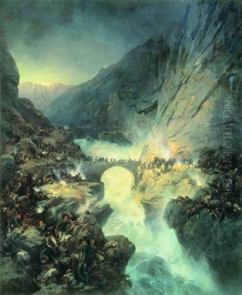 Crossing Over Devil's Bridge on 14 September 1799 - view 1