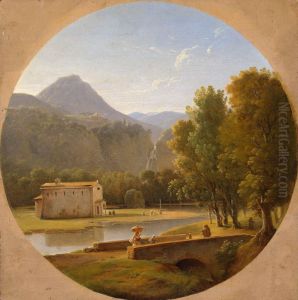 Italian Landscape by Pierre-Athanase Chauvin