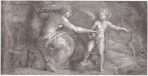 Cupid and Psyche by Polidoro Da Caravaggio (Caldara)