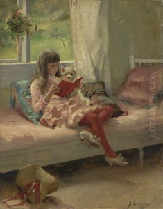 Good Friends (Portrait of the Artist's Sister Bertha Edelfelt) by Albert Edelfelt