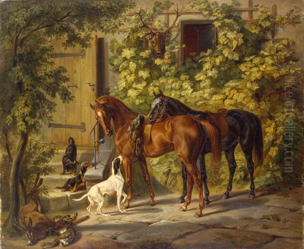 Horses at the Porch - view 1