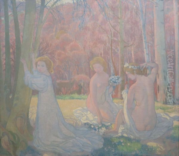 Figures in a Spring Landscape (Sacred Grove) - view 1