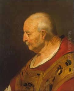 Head of an Old Man in Ecclesiastical Vestments by Jacob Adriaensz Backer