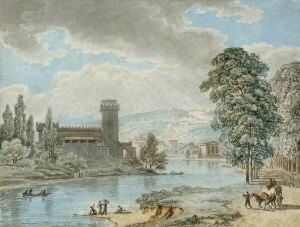 Klassische Flusslandschaft. by Antoine Laurent Castellan