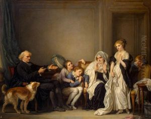 The Widow and Her Priest by Jean-Baptiste Greuze