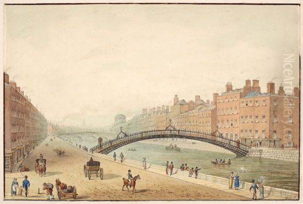 The Ha'Penny Bridge, Dublin - view 1