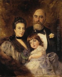 Group Portrait of M.S. Volkov, S.N. Volkova and S.M. Volkov-Monsey by Konstantin Makovsky