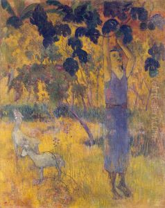 La recolte, ou Homme cueillant des fruits by Paul Gauguin