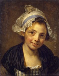Head of a Young Girl in a Bonnet by Jean-Baptiste Greuze