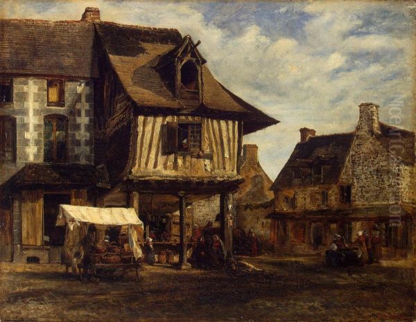 Market-Place in Normandy - view 1