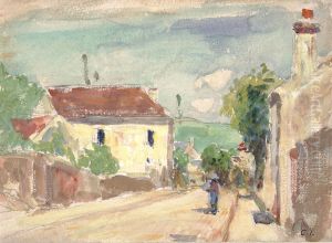 La Rue de l'Hermitage, Pontoise by Camille Pissarro