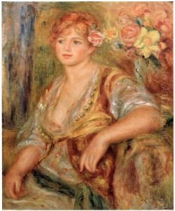 Blonde a la rose by Pierre Auguste Renoir