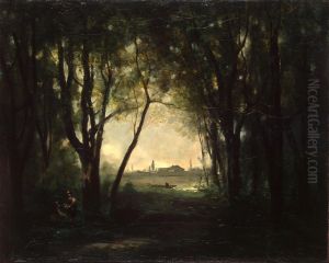 Landscape with a Lake by Jean-Baptiste Camille Corot