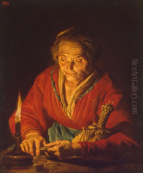 Old Woman with a Candle - view 1