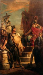 Muzio Scevola davanti a Porsenna by Giovanni Battista Tiepolo