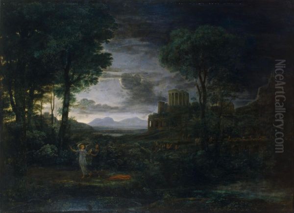 Landscape with Jacob Wrestling with the Angel (Night) - view 1