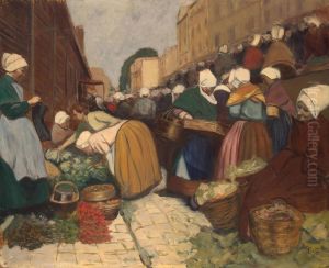 Market in Brest by Fernand Piet