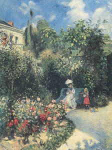 In the Garden of Les Mathurins at Pontoise by Camille Pissarro