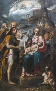 The Virgin with the child and the mystery of the PassionFrancais:La Vierge a l'enfant et le mystere de la PassionItaliano:La Vergine con il bambino e il mistero della Passione by Giovanni Battista Tinti