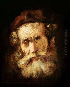 Study of the head of a bearded old man by Rembrandt