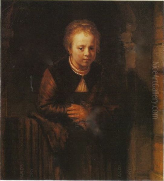 Girl at an open door - view 1