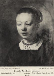Bust of a young girl by Rembrandt