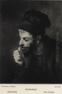 Man in a Beret looking Left showing a Fist, orStudy of the Head of a Man for Susanna and the Elders by Rembrandt