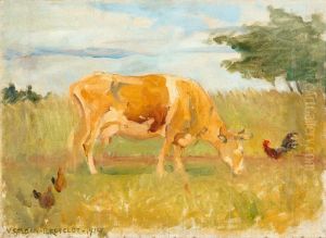 A cow in the meadow by unknown