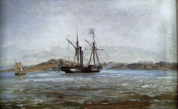 A Steamer near Fredriksvern (Stavern) - view 1