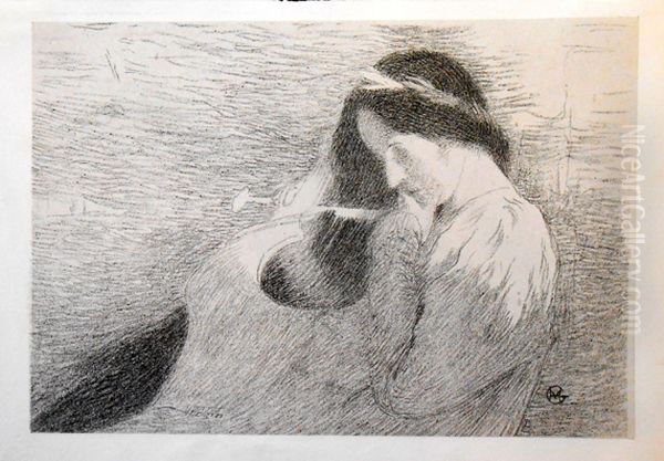 Femme jouant de la lyre - view 1