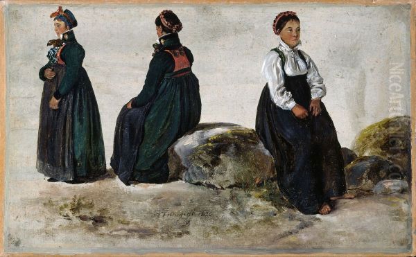 Studies of Female Costumes from Luster in Sogn - view 1