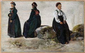 Studies of Female Costumes from Luster in Sogn Studies of Female Costumes from Luster in Sogn