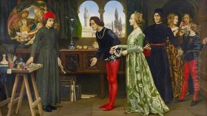 The first visit of Simonetta presented by Giulio and Lorenzo de Medici