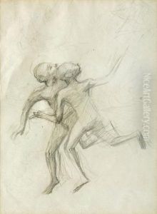 Boceto Para El Cuadro Juego De Ninos by Julio Castellanos