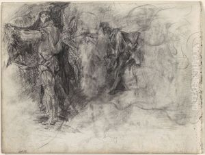 Don Quichotte en hoofd by James Ensor