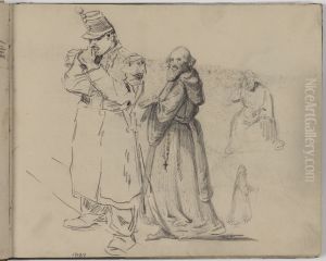 Soldaat en monnik by James Ensor