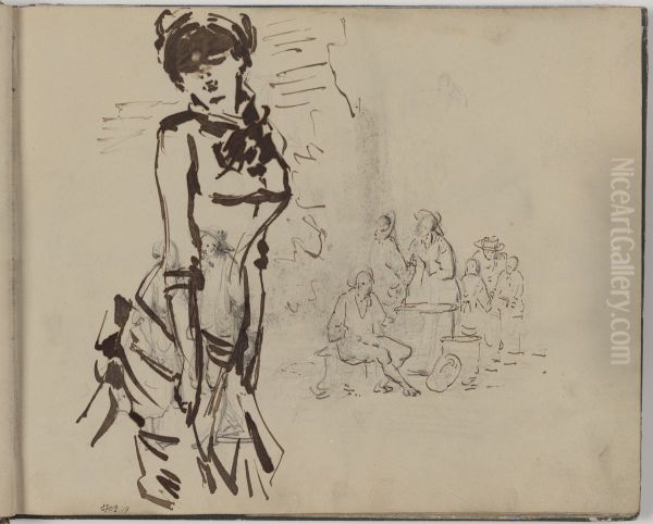 Femme et scene de taverne - view 1